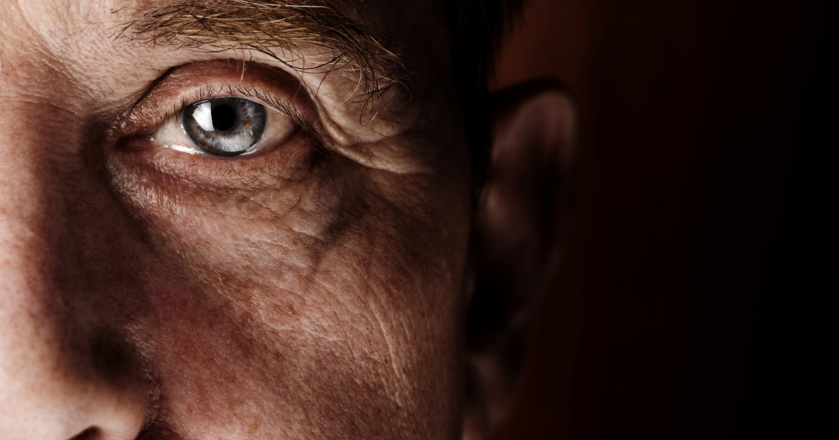 elderly man focus on eye