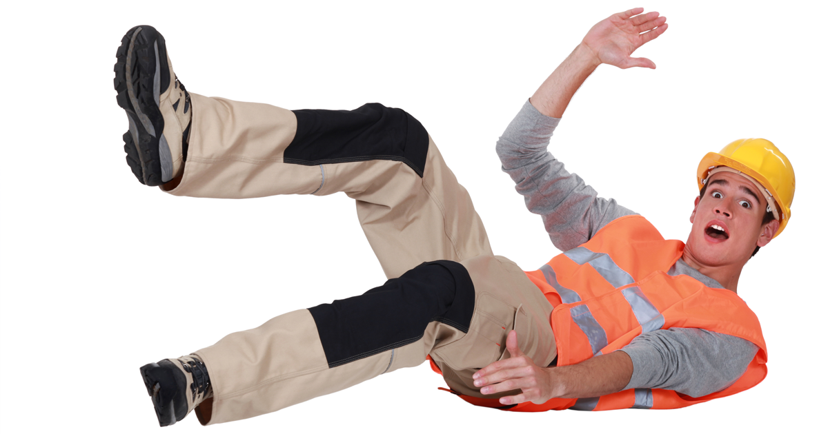 construction worker falling down