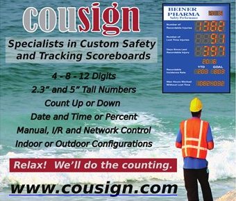 Cousign Specialists in Custom Safety and Tracking Scoreboards