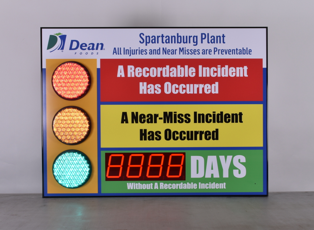 Safety board for Dean Foods with basic frame