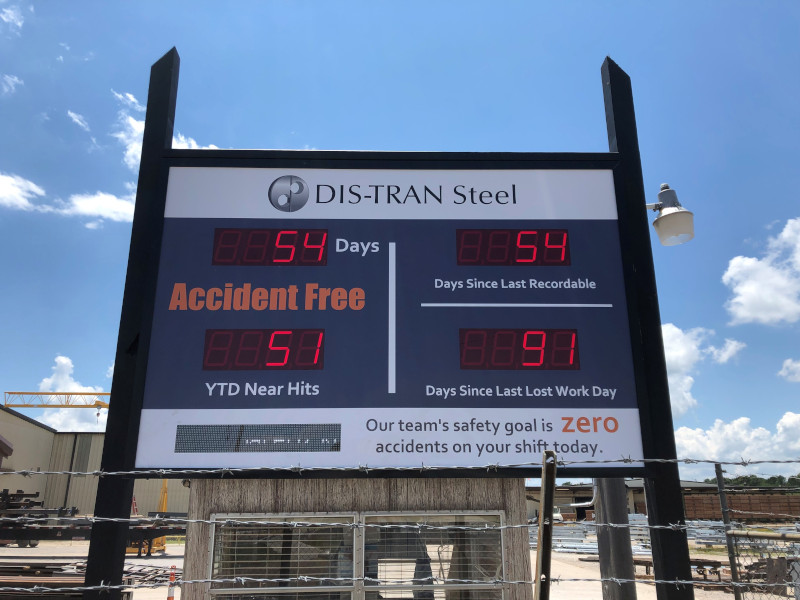 Outdoor Accident Free Days for Distran Steel