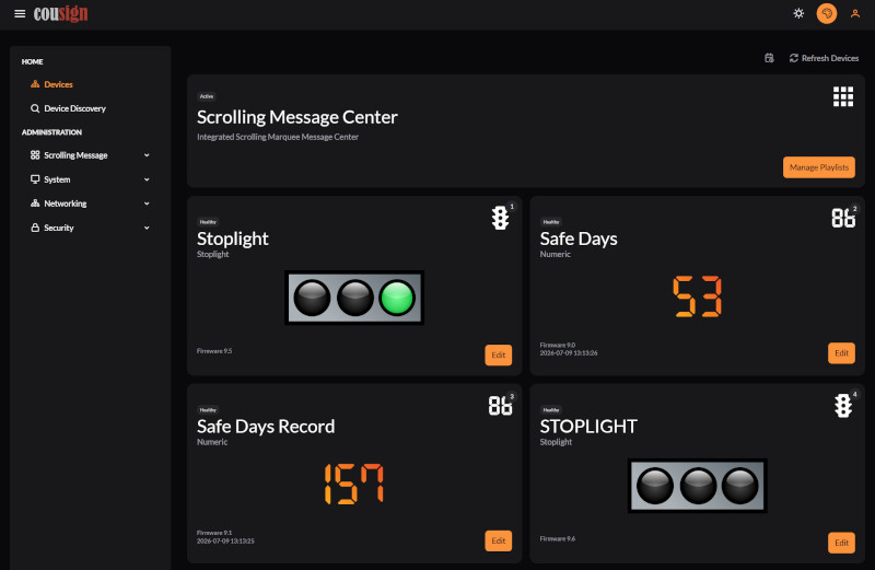 Network Controller UI - Dark Mode