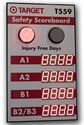 Picture of Custom Traffic Light Safety Scoreboard with Four Large Displays and Red/Green Stoplights (60Hx36W)