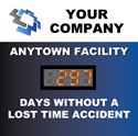 Picture of Custom Days Without Accident Sign with One Large Counter (48Hx48W)