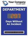 Picture of Scrolling Message Electronic Safety Scoreboard with One Large Counter (48Hx36W)