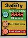 Picture of Stoplight Days Without Accident Signs with Large Display (48Hx36W)