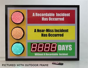 Stoplight Days Without an Accident Sign with Large Display