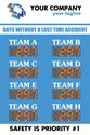 Days without a lost time accident. Counters for Team A to Team H