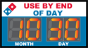 Bakery Timer for Dominos showing Month and Day
