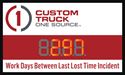 Picture of Days Without An Accident Sign with One 8" Display (36Hx60W)