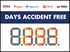 Picture of Days Since Last Accident Sign with 12" Display (36Hx48W)