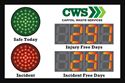 Picture of Days Without Accident Sign with One Display and Red/Green Lights (24Hx36W)