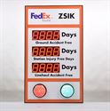 Picture of Custom Stoplight Safety Scoreboard with Three Large Counters (60Hx36W)