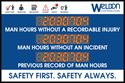 Picture of Digital Safety Sign with three 8 digit displays (24Hx36W)