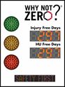 Picture of Stoplight Days Without Accident Sign with 2 Large Display and Scrolling Message (48Hx36W)