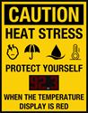 Picture of Heat Stress Sign with 4" Temperature Display (28Hx22W)