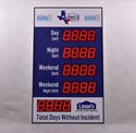 Picture of Custom Days Without Accident Sign with Five Large Counters (60Hx36W)